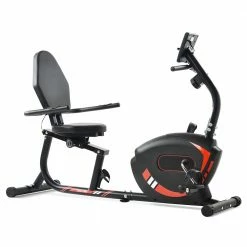 Merax Indoor Ergonomic Exercise Bike Seat Adjustment 8-level Resistance Adjustment LCD Display Maximum Load 120kg - Red