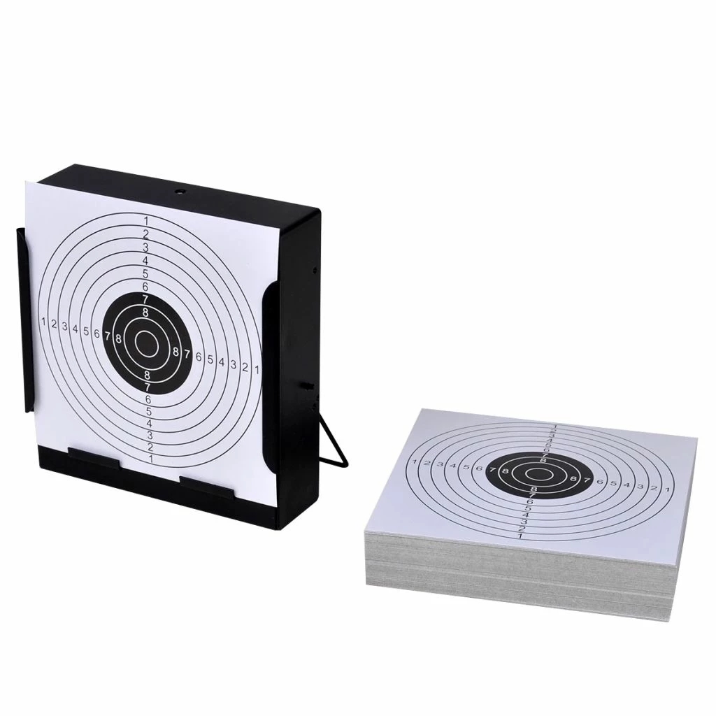 14 cm Square Target Holder Pellet Trap + 100 Paper Targets 3 14 cm Square Target Holder Pellet Trap + 100 Paper Targets