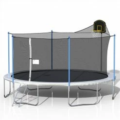 16FT Trampoline with 360-degree Safety Net, Ladder and Basketball Hook - Blue -Sports Shop 16FT TRAMPOLINE 455353 2