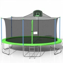 16FT Trampoline with 360-degree Safety Net - Green 10 16FT Trampoline with 360-degree Safety Net - Green -Sports Shop 16FT TRAMPOLINE GREEN 455354 2