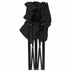 2-Seater Foldable Camping Chair Steel and Fabric Black -Sports Shop 2 Seater Foldable Camping Chair Steel and Fabric Black 467630 4