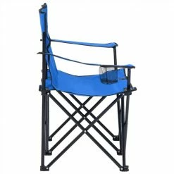 2-Seater Foldable Camping Chair Steel and Fabric Blue -Sports Shop 2 Seater Foldable Camping Chair Steel and Fabric Blue 467557 2