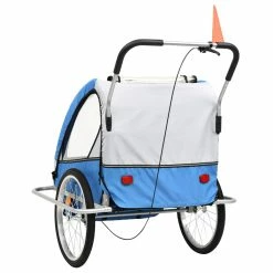 2-in-1 Kids' Bicycle Trailer & Stroller Dark Blue and Grey 11 2-in-1 Kids' Bicycle Trailer & Stroller Dark Blue and Grey -Sports Shop 2 in 1 Kids Bicycle Trailer Stroller Dark Blue and Grey 432027 3