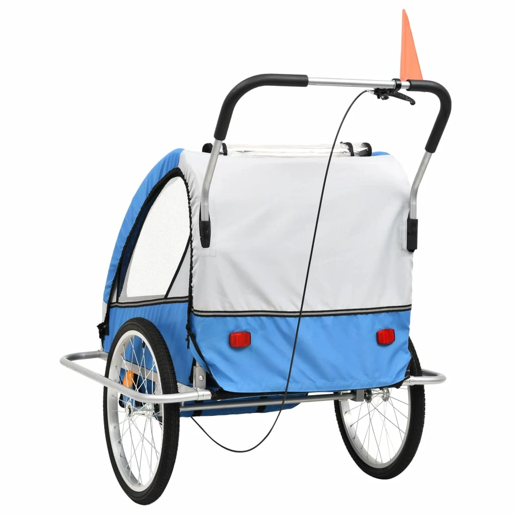 2-in-1 Kids' Bicycle Trailer & Stroller Dark Blue and Grey 6 2-in-1 Kids' Bicycle Trailer & Stroller Dark Blue and Grey - Image 4