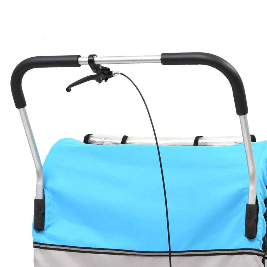 2-in-1 Kids' Bicycle Trailer & Stroller Light Blue and Grey 7 2-in-1 Kids' Bicycle Trailer & Stroller Light Blue and Grey - Image 5