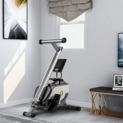 Folding Rowing Machine LCD Display Tablet Shelf 8 Levels Resistance Smooth belt drive Max Load 120kg Cardio Workout Indoor Exercise Training Fitness - Grey 8 Folding Rowing Machine LCD Display Tablet Shelf 8 Levels Resistance Smooth belt drive Max Load 120kg Cardio Workout Indoor Exercise Training Fitness - Grey -Sports Shop 2019 Folding Fitness Rowing Machine Grey 902221