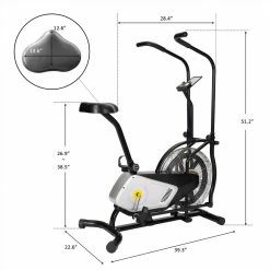 Health & Fitness Air Bike, Fan Exercise Bike with Air Resistance System and Monitor Home Use Air Bike - Black 10 Health & Fitness Air Bike, Fan Exercise Bike with Air Resistance System and Monitor Home Use Air Bike - Black -Sports Shop 2020 New Design Home Use AIR BIKE 455359 2