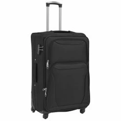 3 Piece Soft Case Trolley Set Black -Sports Shop 3 Piece Soft Case Trolley Set Black 428585 5
