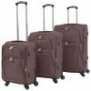3 Piece Soft Case Trolley Set Coffee -Sports Shop 3 Piece Soft Case Trolley Set Coffee 428578 0