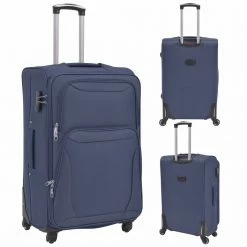 3 Piece Soft Case Trolley Set Navy Blue 12 3 Piece Soft Case Trolley Set Navy Blue -Sports Shop 3 Piece Soft Case Trolley Set Navy Blue 428777 4