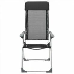 44305 Folding Camping Chairs 2 pcs Black Aluminium -Sports Shop 44305 Folding Camping Chairs 2 pcs Black Aluminium 457964 2