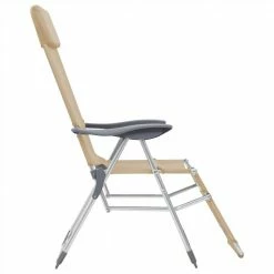 44317 Folding Camping Chairs 2 pcs with Footrest Cream Aluminium -Sports Shop 44317 Folding Camping Chairs 2 pcs with Footrest Cream Aluminium 475075 5