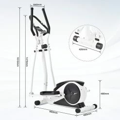 Merax Indoor Ergonomic Exercise Bike Elliptical Machine 8-level Resistance Adjustment Non-slip Pedal LCD Display Maximum Load 120kg - White -Sports Shop 50615121592a42f890a0cd1f1afea267 475039 4