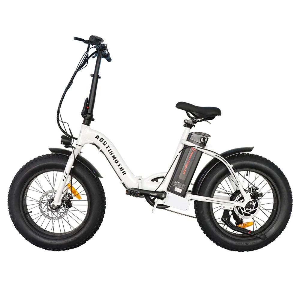 AOSTIRMOTOR G20 Folding Electric Bike 500W Motor 36V Removable 13Ah Battery 20*4.0'' Fat Tire 5-Speed Boost White 4 AOSTIRMOTOR G20 Folding Electric Bike 500W Motor 36V Removable 13Ah Battery 20*4.0'' Fat Tire 5-Speed Boost White - Image 2
