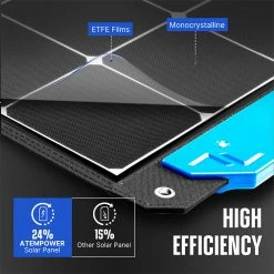 ATEM POWER 100W Monocrystalline Solar Panel Compatible with Generators Power Station for RV Outdoor Camping 12 ATEM POWER 100W Monocrystalline Solar Panel Compatible with Generators Power Station for RV Outdoor Camping -Sports Shop ATEM POWER 100W Monocrystalline Solar Panel 499039 4