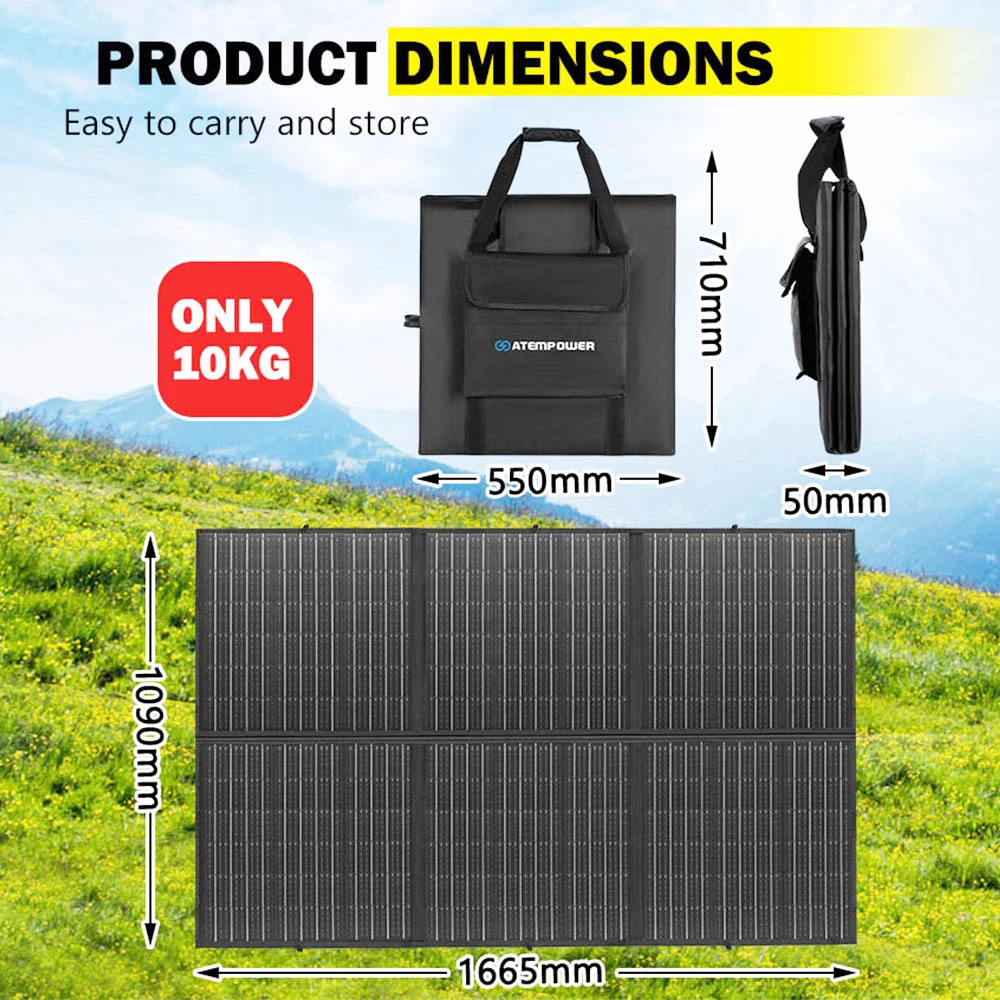 ATEM POWER 12V 300W Folding Solar Panel, PET Films, MPPT Controller, USB Charging, Flexible Solar Blanket Mat Kit 6 ATEM POWER 12V 300W Folding Solar Panel, PET Films, MPPT Controller, USB Charging, Flexible Solar Blanket Mat Kit - Image 4