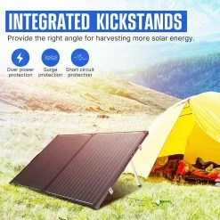 ATEM POWER 160W Portable Monocrystalline Solar Panel Without Glass 20A MPPT Controller with USB Output for RV Camping -Sports Shop ATEM POWER 160W Portable Monocrystalline Solar Panel 499031 3
