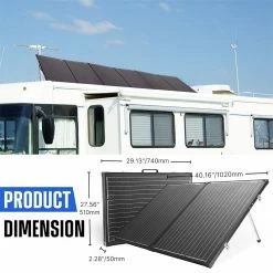 ATEM POWER 160W Portable Monocrystalline Solar Panel Without Glass 20A MPPT Controller with USB Output for RV Camping -Sports Shop ATEM POWER 160W Portable Monocrystalline Solar Panel 499031 5