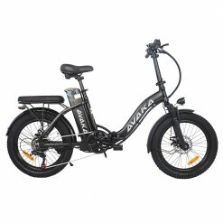 AVAKA BZ20 PLUS Electric Bike Foldable 20*3.0 Inch Fat Tires 500W Brushless Motor 25Km/h Max Speed 48V 15Ah Battery 100Km Range 120KG Max Load Dual Disc Brake Shimano 7-Speed Gear IP54 Waterproof LCD Display- FT Wheel Black
