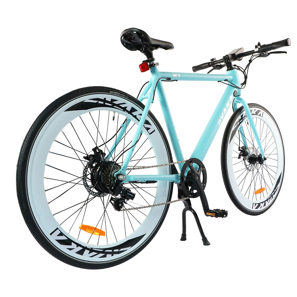 AVAKA R1 Electric Bike 700C*32C Inch Wheels 250W Brushless Motor 25Km/h Max Speed 36V 9Ah Battery Shimano 7-Speed Transmission IP65 Waterproof Double Mechanical Disc Brake LCD Display - Matte Blue 6 AVAKA R1 Electric Bike 700C*32C Inch Wheels 250W Brushless Motor 25Km/h Max Speed 36V 9Ah Battery Shimano 7-Speed Transmission IP65 Waterproof Double Mechanical Disc Brake LCD Display - Matte Blue - Image 4