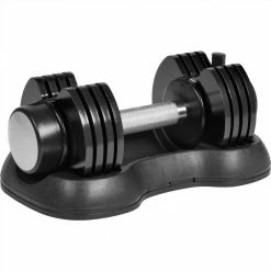 Adjustable Dumbbell 25 lbs with Fast Automatic Adjustable and Weight Plate for Body Workout Home Gym - Black -Sports Shop Adjustable Dumbbell 25 lbs with Fast Automatic Adjustable and Weight Plate for Body Workout Home Gym black Note Single 455371 2