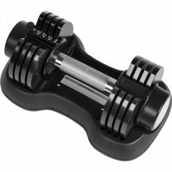 Adjustable Dumbbell 25 lbs with Fast Automatic Adjustable and Weight Plate for Body Workout Home Gym - Black -Sports Shop Adjustable Dumbbell 25 lbs with Fast Automatic Adjustable and Weight Plate for Body Workout Home Gym black Note Single 455371 3