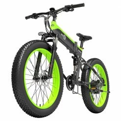 BEZIOR X1000 Folding Electric Bike Bicycle Panasonic 48V 12.8Ah Battery 1000W Motor 26 inch Fat Tire Aluminum Alloy Frame Shimano 27-speed Shift Max Speed 40km/h IP54 100KM Power-assisted mileage Range LCD Display IP54 waterproof - Black Green -Sports Shop BEZIOR E BIKES X1000 Parameters 1000W Motor 456567 0
