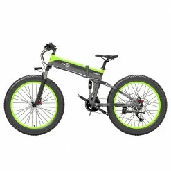 BEZIOR X1000 Folding Electric Bike Bicycle Panasonic 48V 12.8Ah Battery 1000W Motor 26 inch Fat Tire Aluminum Alloy Frame Shimano 27-speed Shift Max Speed 40km/h IP54 100KM Power-assisted mileage Range LCD Display IP54 waterproof - Black Green -Sports Shop BEZIOR E BIKES X1000 Parameters 1000W Motor 456567 1