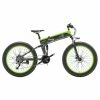 BEZIOR X1000 Folding Electric Bike Bicycle Panasonic 48V 12.8Ah Battery 1000W Motor 26 inch Fat Tire Aluminum Alloy Frame Shimano 27-speed Shift Max Speed 40km/h IP54 100KM Power-assisted mileage Range LCD Display IP54 waterproof - Black Green -Sports Shop BEZIOR E BIKES X1000 Parameters 1000W Motor 456567 4