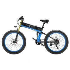 BEZIOR X-PLUS Electric Bike 1500W Motor 48V 17.5Ah Battery 26*4.0 Inch Fat Tire Mountain Bike 40Km/h Max Speed 200kg Load 130KM Range LCD Display IP54 Wateroroof - Blue -Sports Shop BEZIOR X PLUS Electric Bike 1500W Motor 48V 17 5Ah Battery Blue 507631 1