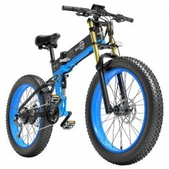 BEZIOR X-PLUS Electric Bike 1500W Motor 48V 17.5Ah Battery 26*4.0 Inch Fat Tire Mountain Bike 40Km/h Max Speed 200kg Load 130KM Range LCD Display IP54 Wateroroof - Blue -Sports Shop BEZIOR X PLUS Electric Bike 1500W Motor 48V 17 5Ah Battery Blue 507631 3