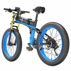 BEZIOR X-PLUS Electric Bike 1500W Motor 48V 17.5Ah Battery 26*4.0 Inch Fat Tire Mountain Bike 40Km/h Max Speed 200kg Load 130KM Range LCD Display IP54 Wateroroof - Blue -Sports Shop BEZIOR X PLUS Electric Bike 1500W Motor 48V 17 5Ah Battery Blue 507631 4