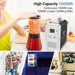 BLUETTI EB150 Portable Power Station 1500Wh + 2PCS SP200 200W Solar Panel - Black -Sports Shop BLUETTI Portable Power Station BLUETTI EB150 1500Wh AC110V 1000W Campi 472804 1