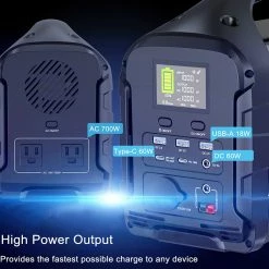 BULLBAT Adventurer 700 613Wh/700W Portable Power Station Solar Power Generators for Outdoor & Indoor - Black -Sports Shop BULLBAT Adventurer 700 613Wh 700W Portable Power Station 497282 2