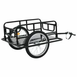 Bike Cargo Trailer 130x73x48.5 cm Steel Black 11 Bike Cargo Trailer 130x73x48.5 cm Steel Black -Sports Shop Bike Cargo Trailer 130x73x48 5 cm Steel Black 427220 3