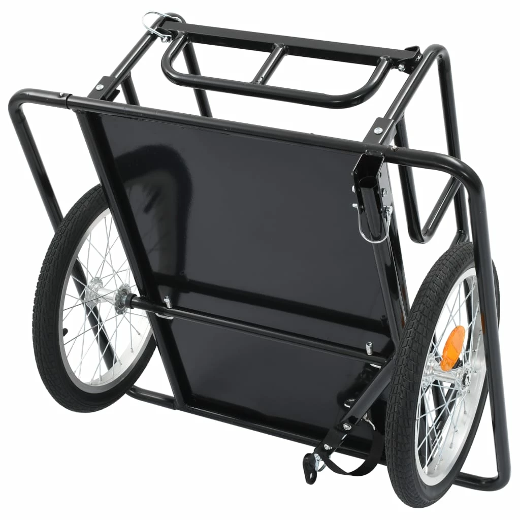Bike Cargo Trailer 130x73x48.5 cm Steel Black 7 Bike Cargo Trailer 130x73x48.5 cm Steel Black - Image 5