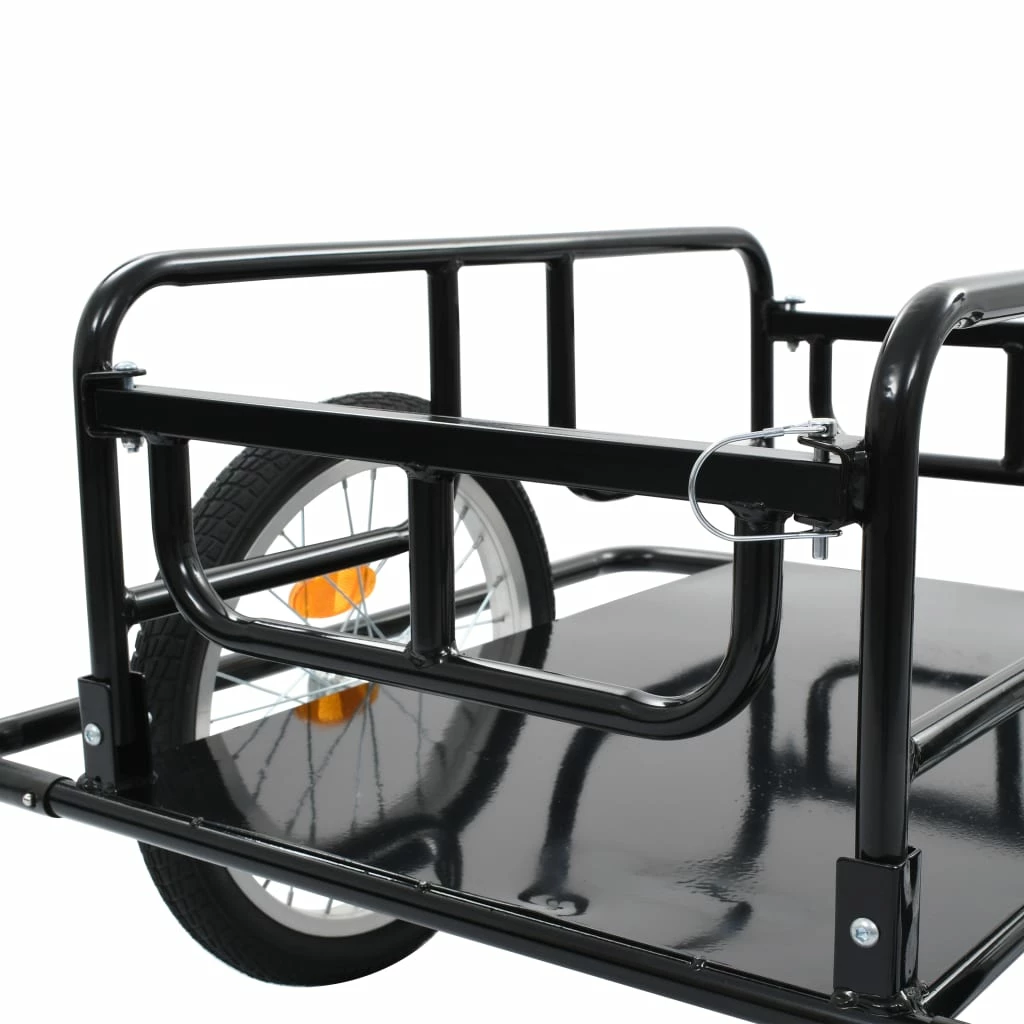 Bike Cargo Trailer 130x73x48.5 cm Steel Black 8 Bike Cargo Trailer 130x73x48.5 cm Steel Black - Image 6