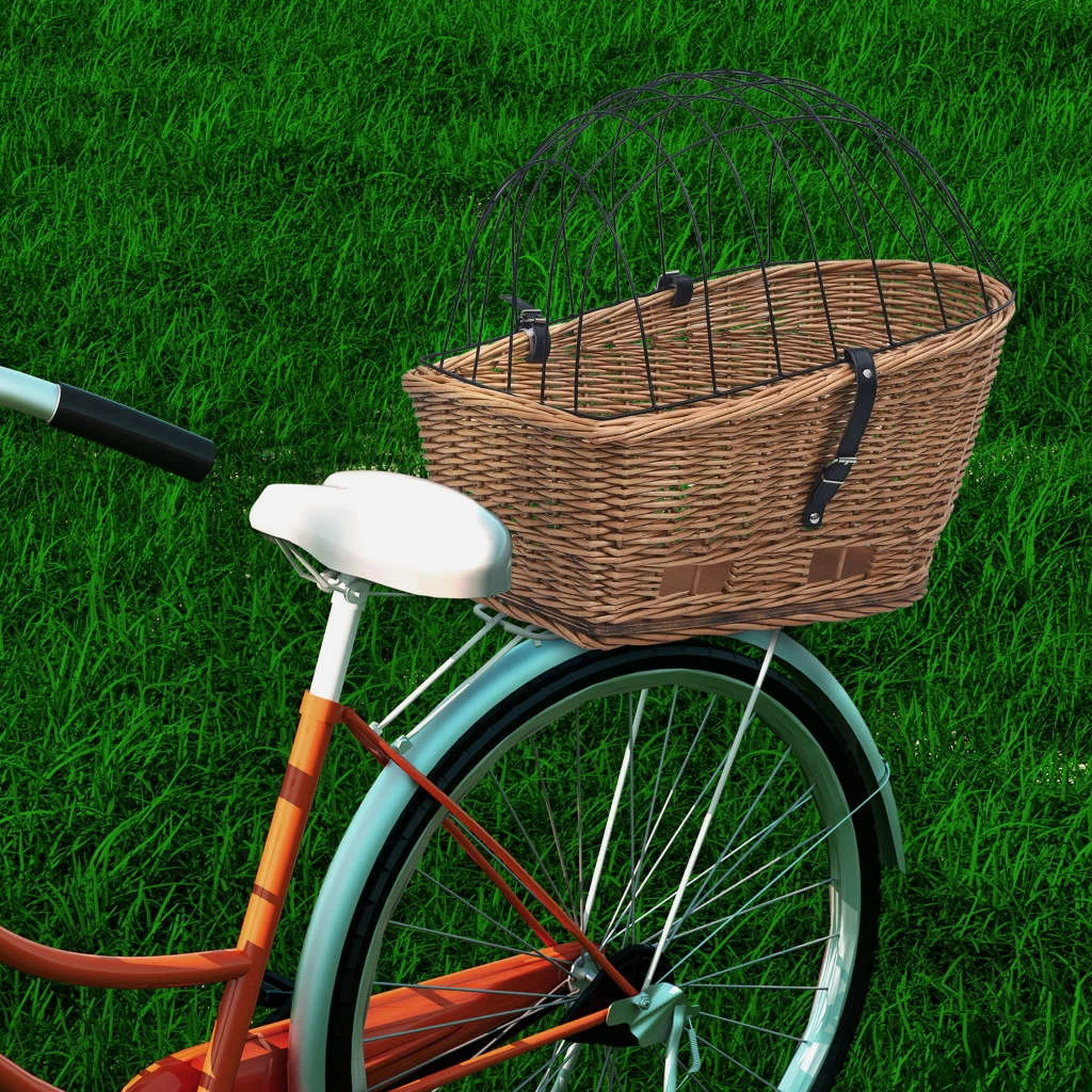 Bike Rear Basket with Cover 55x31x36 cm Natural Willow 3 Bike Rear Basket with Cover 55x31x36 cm Natural Willow