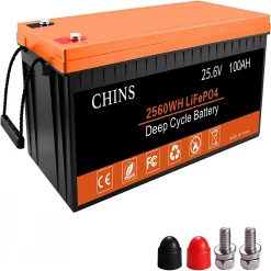 CHINS LiFePO4 Battery 24V 100Ah Lithium Battery - Built-in 100A BMS, 2000+ Cycles, Perfect for RV, Home Storage and Off-Grid -Sports Shop CHINS 24V 100Ah LiFePO4 Lithium Battery 516662 3