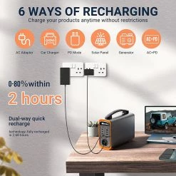 CTECHi GT200 200W Portable Power Station, 240Wh LiFePO4 Battery Solar Generator, 60W PD Fast Charging, LED Light 10 CTECHi GT200 200W Portable Power Station, 240Wh LiFePO4 Battery Solar Generator, 60W PD Fast Charging, LED Light -Sports Shop CTECHi GT200 200W 240Wh Portable Power Station 516992 2