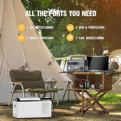 CTECHi GT300 300W Portable Power Station, 299Wh LiFePO4 Battery Solar Generators, 5 Outputs, Built-in MPPT Regulator, 230 V AC/DC/USB C/QC3.0, Mobile Power Generator for Outdoors, On the Go, and Camping -Sports Shop CTECHi GT300 300W 299Wh Portable Power Station 516994 2