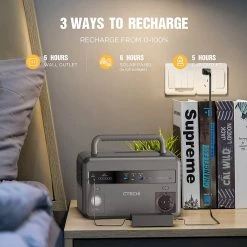 CTECHi GT300 300W Portable Power Station, 299Wh LiFePO4 Battery Solar Generators, 5 Outputs, Built-in MPPT Regulator, 230 V AC/DC/USB C/QC3.0, Mobile Power Generator for Outdoors, On the Go, and Camping -Sports Shop CTECHi GT300 300W 299Wh Portable Power Station 516994 3