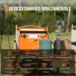 CTECHi GT500 500W Portable Power Station, 518Wh LiFePO4 Battery BSM Systems Backup Solar Generator with 230 V AC Sockets, Dual 10W Wireless Charging, 60W PD Fast Charging, 8 Outputs, LCD Display, Emergency Generator for Camping Emergency Home Use 11 CTECHi GT500 500W Portable Power Station, 518Wh LiFePO4 Battery BSM Systems Backup Solar Generator with 230 V AC Sockets, Dual 10W Wireless Charging, 60W PD Fast Charging, 8 Outputs, LCD Display, Emergency Generator for Camping Emergency Home Use -Sports Shop CTECHi GT500 500W Portable Power Station 516995 3
