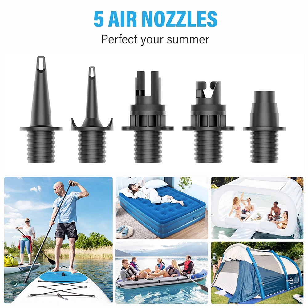 CYCPLUS D10 20PSI SUP Pump Inflatable Air Pump 12V Electronic Air Inflator For Outdoor Paddle Board Kayak Boat Accessory - Black 5 CYCPLUS D10 20PSI SUP Pump Inflatable Air Pump 12V Electronic Air Inflator For Outdoor Paddle Board Kayak Boat Accessory - Black - Image 3