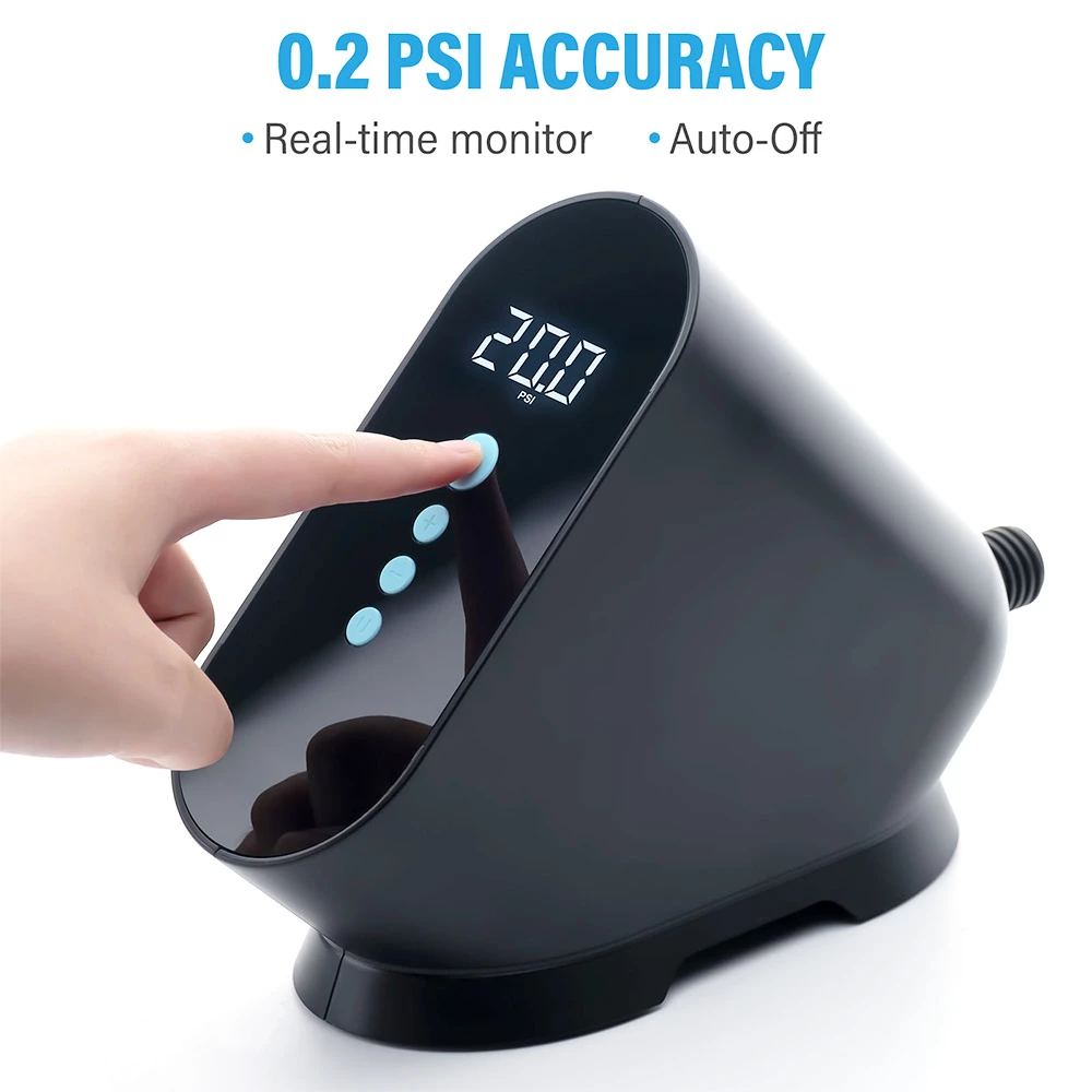 CYCPLUS D10 20PSI SUP Pump Inflatable Air Pump 12V Electronic Air Inflator For Outdoor Paddle Board Kayak Boat Accessory - Black 6 CYCPLUS D10 20PSI SUP Pump Inflatable Air Pump 12V Electronic Air Inflator For Outdoor Paddle Board Kayak Boat Accessory - Black - Image 4