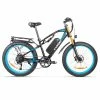 CYSUM M900 Fat Tire Electric Bike 48V 1000W Brushless Gear Motor 17Ah Removable Battery for 50-70 Range - Black-Blue