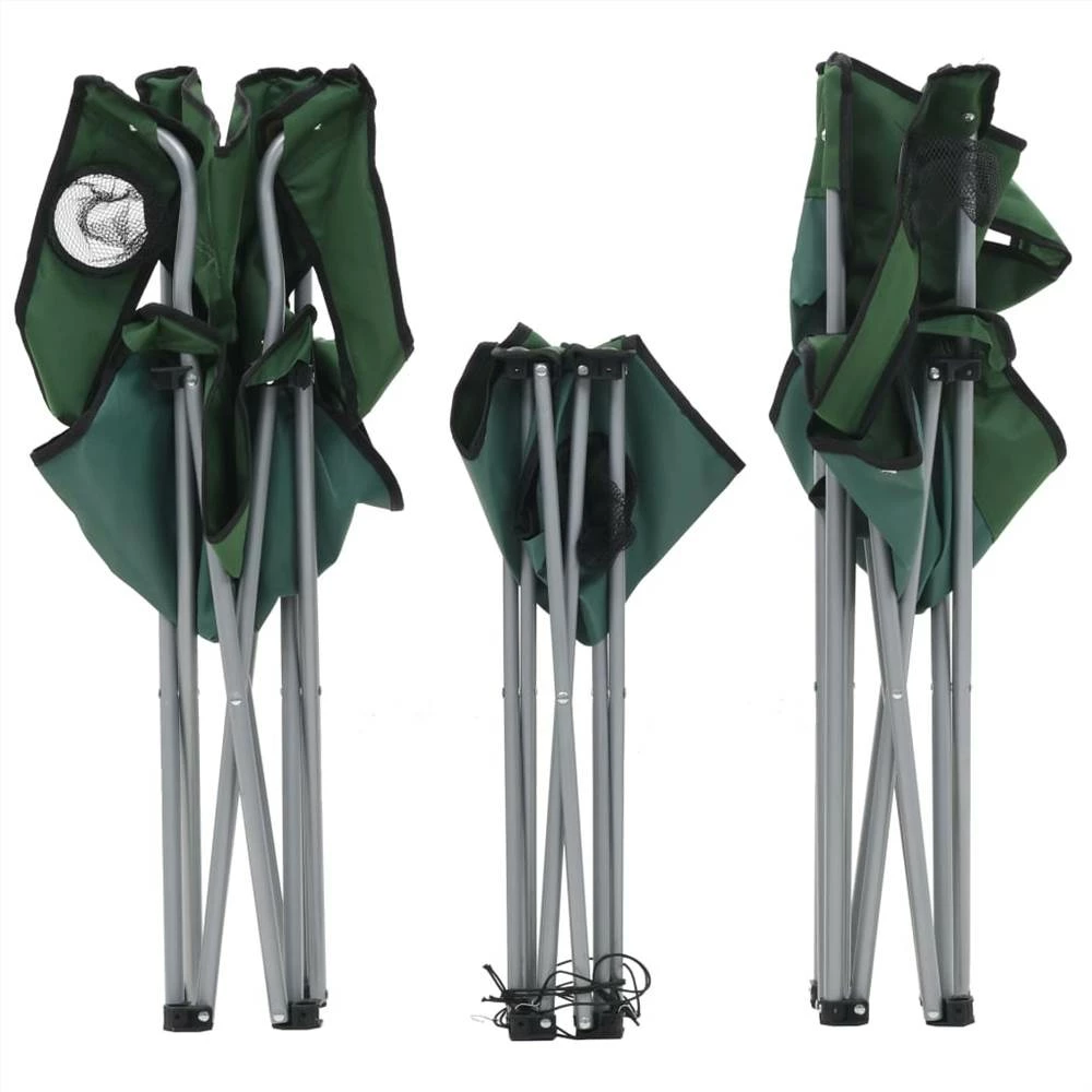 Camping Table and Chair Set 3 Pieces Green 4 Camping Table and Chair Set 3 Pieces Green - Image 2