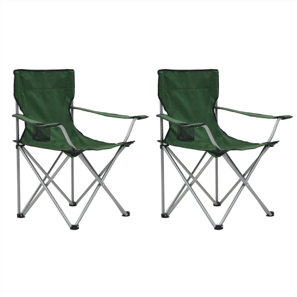 Camping Table and Chair Set 3 Pieces Green 5 Camping Table and Chair Set 3 Pieces Green - Image 3
