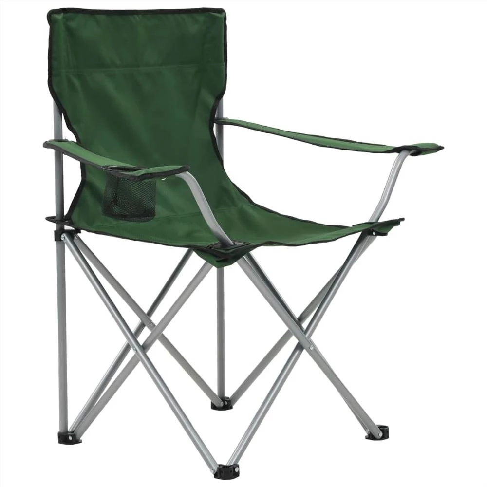 Camping Table and Chair Set 3 Pieces Green 6 Camping Table and Chair Set 3 Pieces Green - Image 4