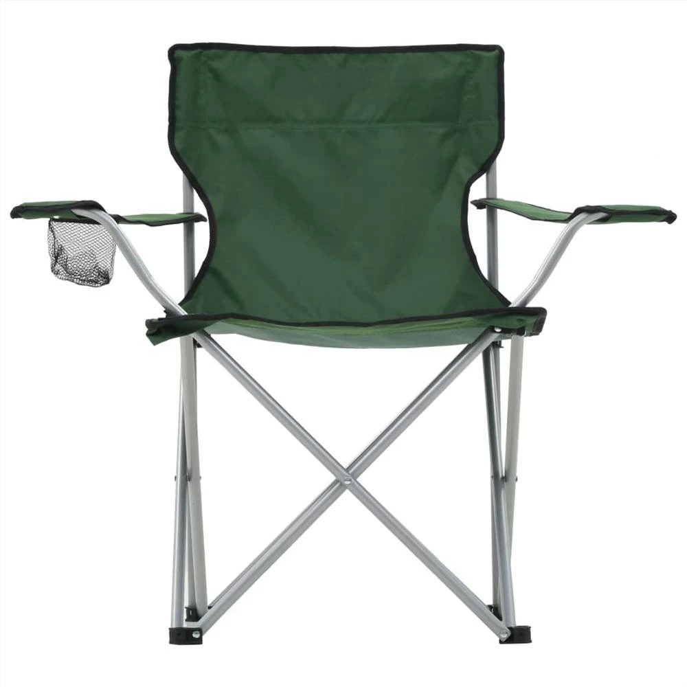 Camping Table and Chair Set 3 Pieces Green 7 Camping Table and Chair Set 3 Pieces Green - Image 5